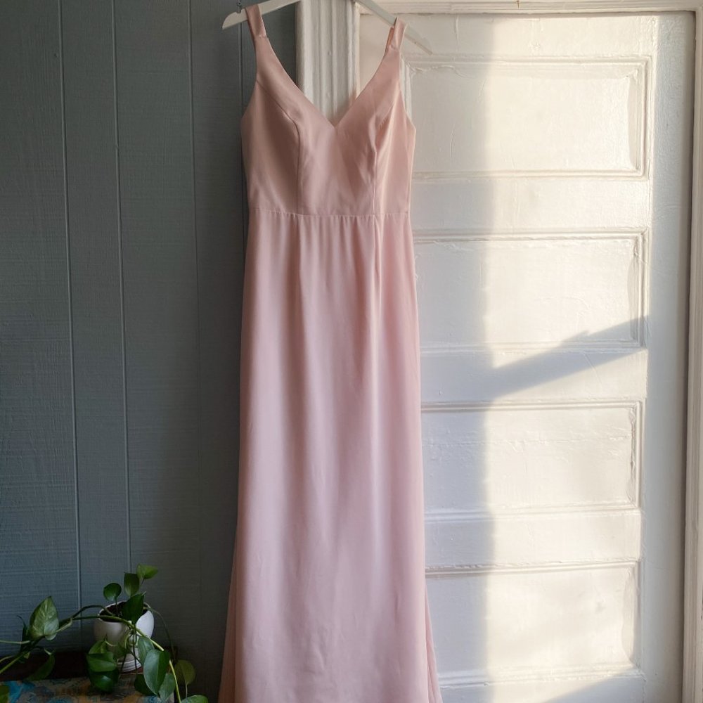 VERA WANG David's Bridal Bridesmaid Long V Neck